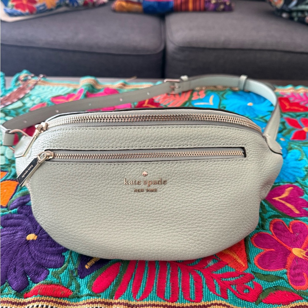kate spade mint green leather belt bag